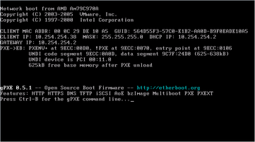 PXE chainloading in VMware