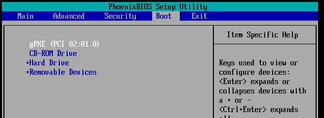 gPXE as a boot option in VMware Workstation