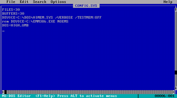 MS-DOS CONFIG.SYS