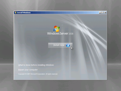 Windows Server 2008 installation