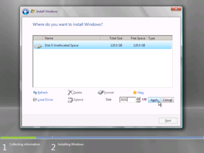 Windows Server 2008 setup